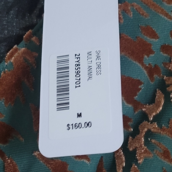 Brand New With Tag Size Medium Elegant Brown and Green Dress - Picture 11 of 12